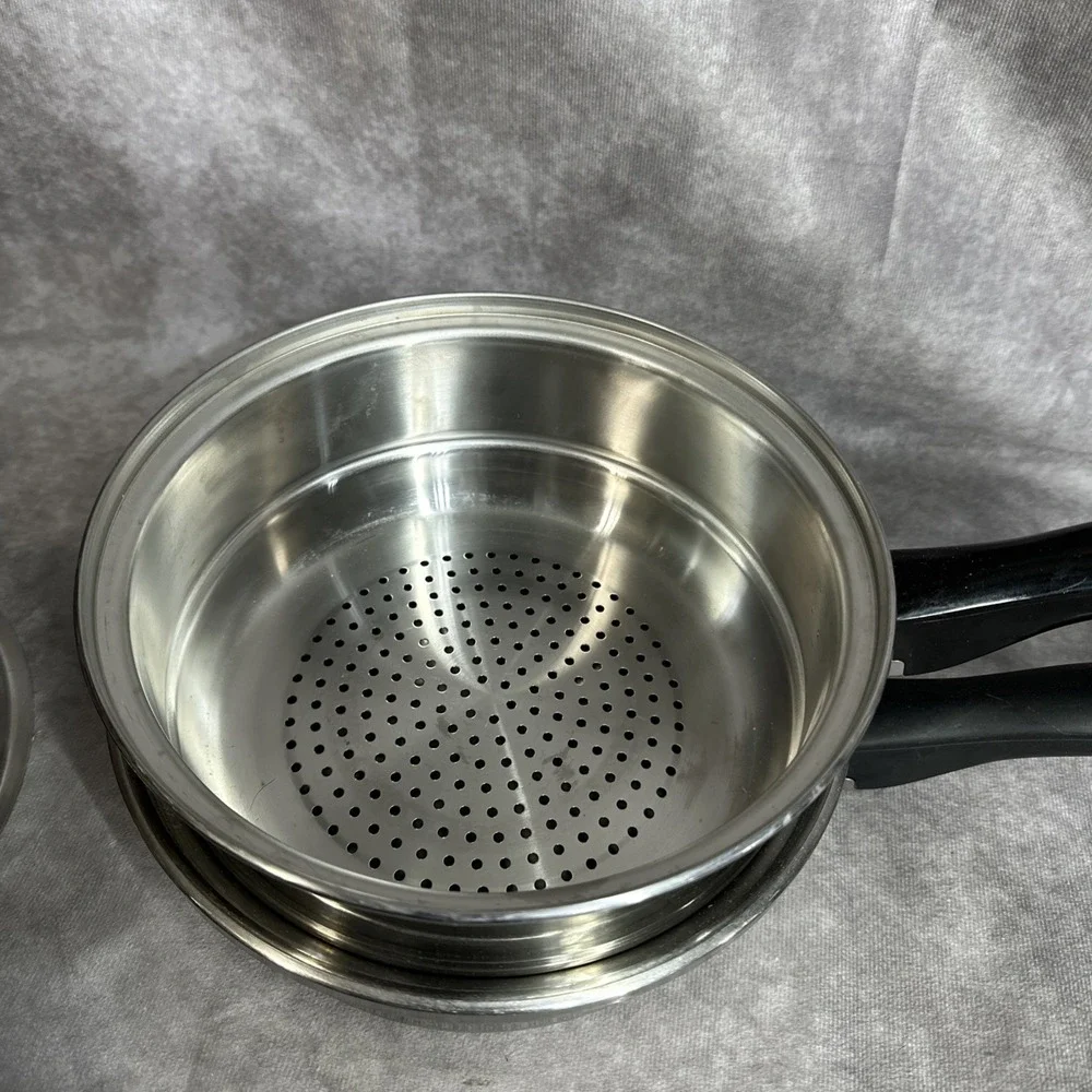 Colonial Ware‎ Steamer Sauce Pot Pan & Lid 3 Ply 18/8 Stainless Steel